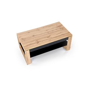 Table basse BETTY avec plateau relevable chêne artisan / noir (2p=1ks)