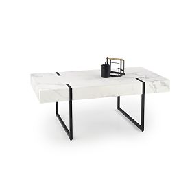 Table basse BLANCA blanc marbre – noir, Halmar