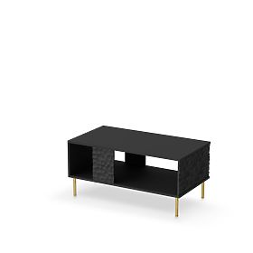 Table basse BULLET LAW-1 noire, pieds : dorés