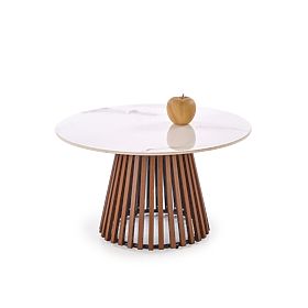 Table basse CARINA marbre beige / noyer (2p=1ks), Halmar