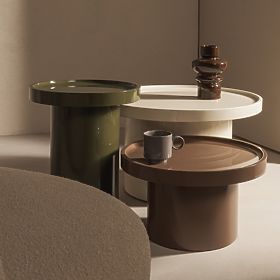 Table basse Chia, 70 cm, blanc, brillant