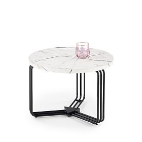 Table basse de conférence ANTICA M plateau - marbre blanc, cadre - noir (2p=1ks), Halmar