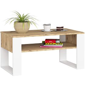 TABLE BASSE DOMI CHÊNE ARTISAN / BLANC