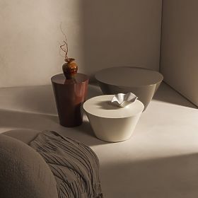 Table basse Eclipso, 80 cm, gris-vert, brillant