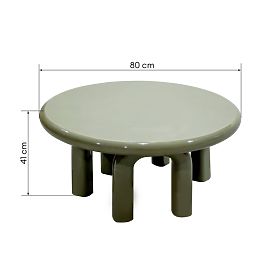 Table basse Flambe 80 cm, vert/gris, brillant