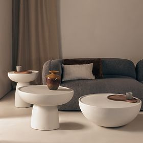 Table basse Lagoon 60 cm, beige, mat