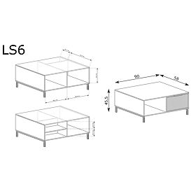 Table basse LINKaSTYLE LS6 cachemire, Halmar
