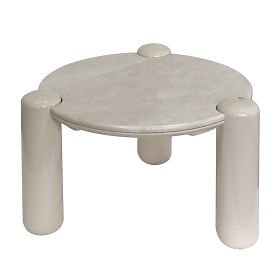 Table basse Noemi 66 cm, beige clair/marbre, brillant