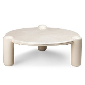 Table basse Noemi 86 cm, beige clair/marbre, brillant