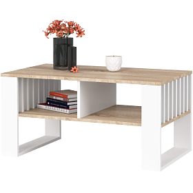 TABLE BASSE ROCKFORD CHÊNE SONOMA / BLANC