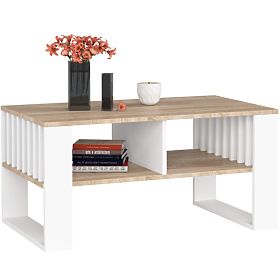 TABLE BASSE ROCKFORD CHÊNE SONOMA / BLANC