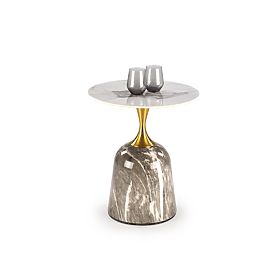 Table basse ROSA marbre blanc / marbre gris / or (2p=1ks)