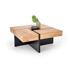 Table basse SEVILLA plateau : chêne craft, pieds : noir (3p=1pc)