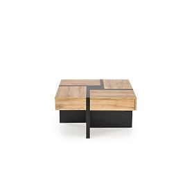 Table basse SEVILLA S plateau : chêne craft, pieds : noir