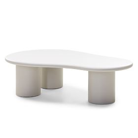Table basse Sucre gris-beige, mat, formes arrondies, lectus