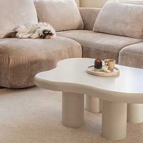 Table basse Vercelli 100 cm, blanc, lectus