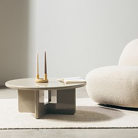 Table basse Vinto 80 cm, beige, brillant, lectus