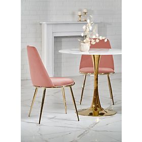 Table CASEMIRO plateau - marbre blanc, pied - doré (2p=1ks), Halmar