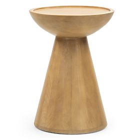 Table d'appoint Arvika 40 cm, ronde, bois de manguier, formes arrondies, lectus