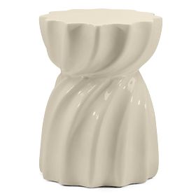 Table d'appoint Bloom 35 cm, beige, brillant