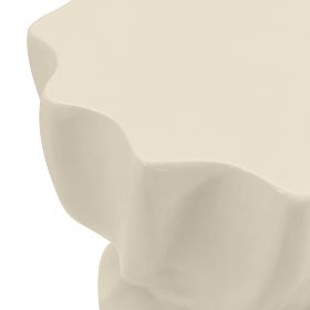 Table d'appoint Bloom 35 cm, beige, brillant