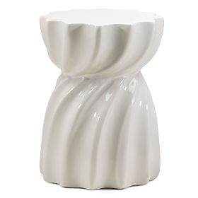 Table d'appoint Bloom 35 cm, gris beige, brillant
