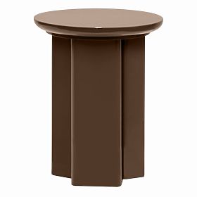 Table d'appoint Brie 40 cm, brun clair, mocha, brillant