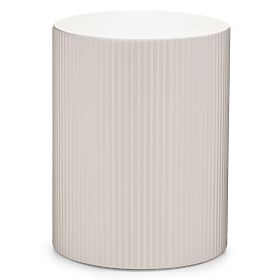 Table d'appoint Ermanno, 35 cm, beige-gris, rainuré, lectus