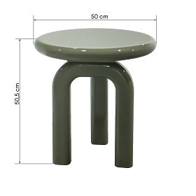 Table d'appoint Flambe 50 cm, vert/gris, brillant