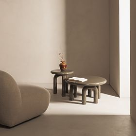 Table d'appoint Flambe 50 cm, vert/gris, brillant