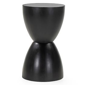 Table d'appoint Lavia 35 cm, noir, bois de manguier, lectus