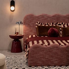 Table d'appoint Logan 40 cm, bordeaux/cerise, brillant, lectus