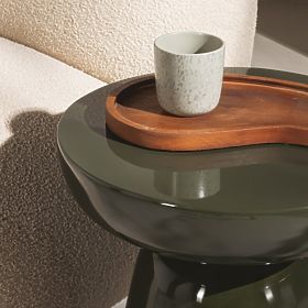 Table d’appoint Logan 40 cm, vert olive, brillante