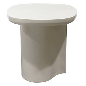 Table d'appoint Puro 50 cm, beige clair, brillant