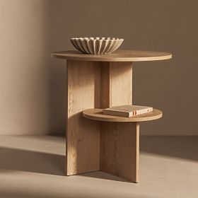 Table d'appoint rond Yaso, Chêne Cremona Torro