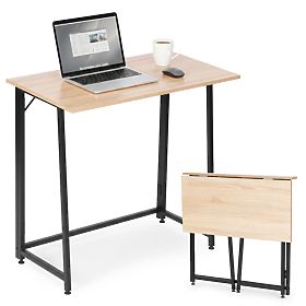 Table d'ordinateur pliable 80x45 cm pour ordinateur portable chêne clair loft ModernHome, MODERNHOME