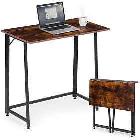 Table d'ordinateur pliant 80x45 cm pour ordinateur portable loft noyer antique ModernHome, MODERNHOME