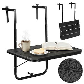 Table de balcon pliable ARETTO noir