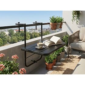 Table de balcon pliable ARETTO noir