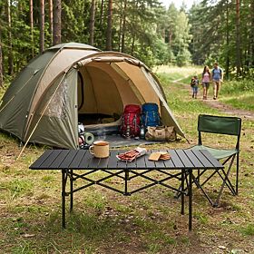 Table de camping pliable 120x55 cm avec sac noir MultiGarden