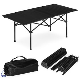Table de camping pliable 120x55 cm avec sac noir MultiGarden, MultiGarden