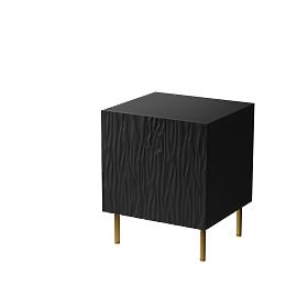 Table de chevet JUNGLE noir mat / noir mat, Halmar