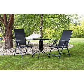 Table de jardin 60cm en verre trempé pour jardin, terrasse, balcon