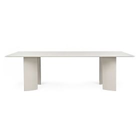 Table de jardin Amarello 220 cm, aluminium, rectangulaire, beige clair