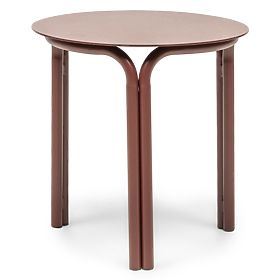 Table de jardin Amarello 45 cm, aluminium, ronde, brun bordeaux