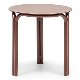 Table de jardin Amarello 45 cm, aluminium, ronde, brun bordeaux