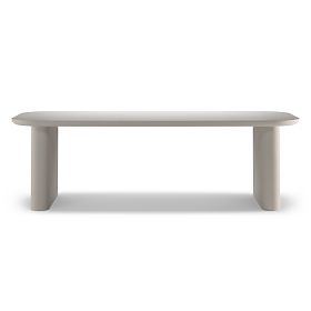 Table de jardin Astiara 240 cm, en ciment, beige clair, mat
