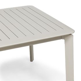 Table de jardin extensible Canelli 205-286 cm, aluminium, rectangulaire, beige clair