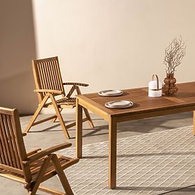 Table de jardin Familis, 160 cm, aspect teck, bois d'eucalyptus FSC, lectus