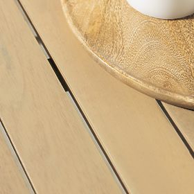 Table de jardin Fioli rond 100 cm, bois d'acacia FSC, blanc, lectus